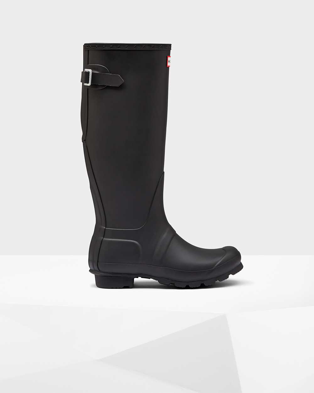 Botas De Agua Mujer - Hunter Original Tall Back Adjustable Negras - RSHXIK-752 - Negras